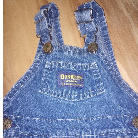 2/$25 Baby Infant Vintage Oshkosh Denim Overalls 3-6M - Picture 2 of 2